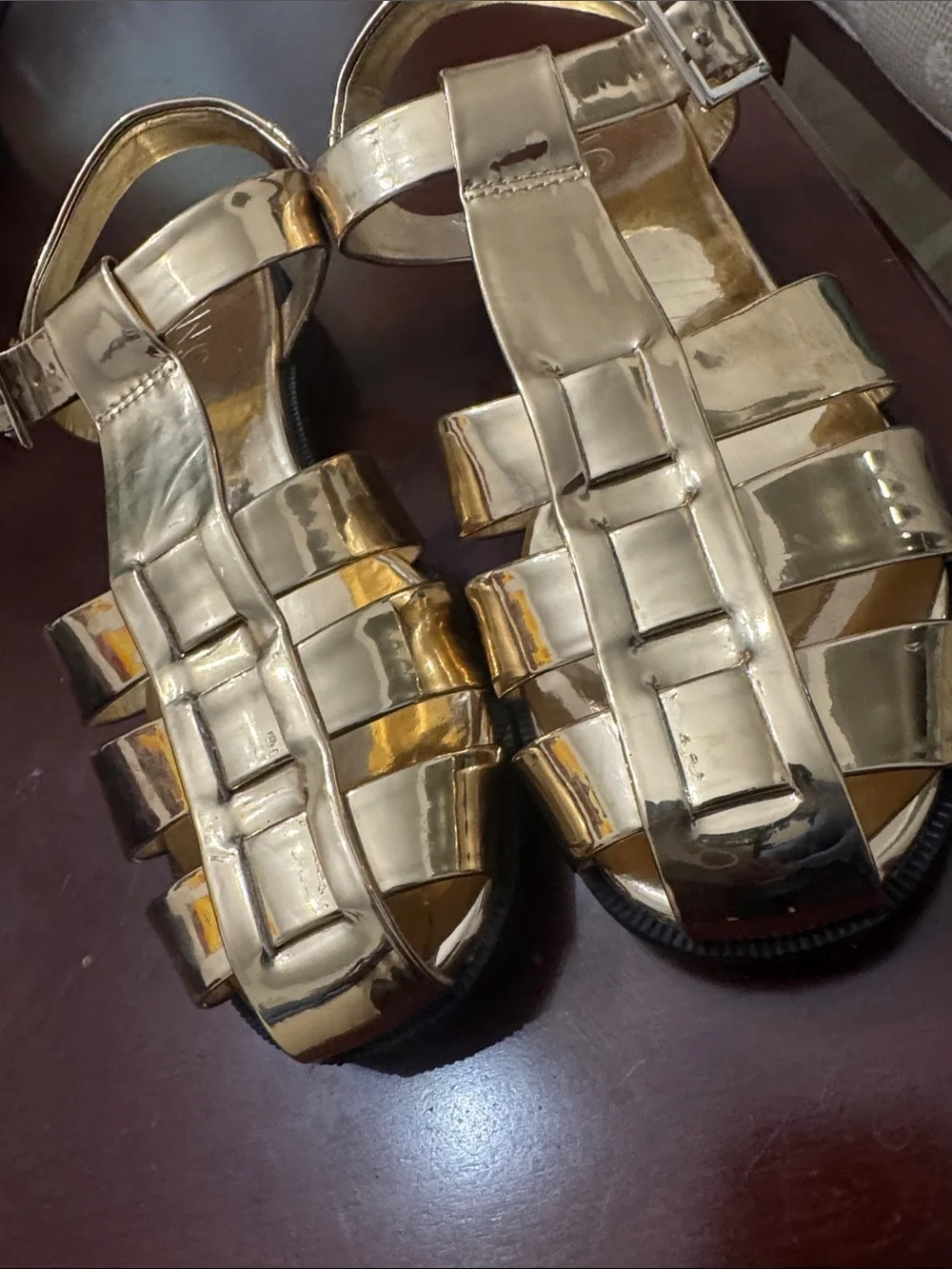 INC International Concepts Gold Strappy Gladiator Sandals